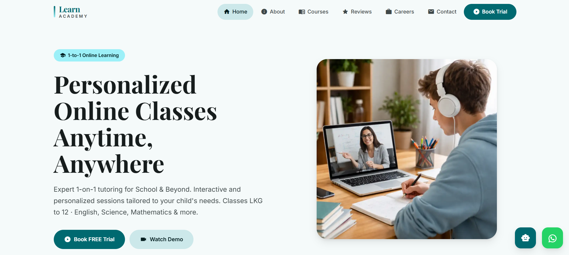Learn Academy — 1-on-1 online tutoring platform